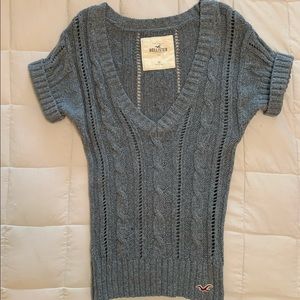 Hollister short sleeve cable knit sweater.